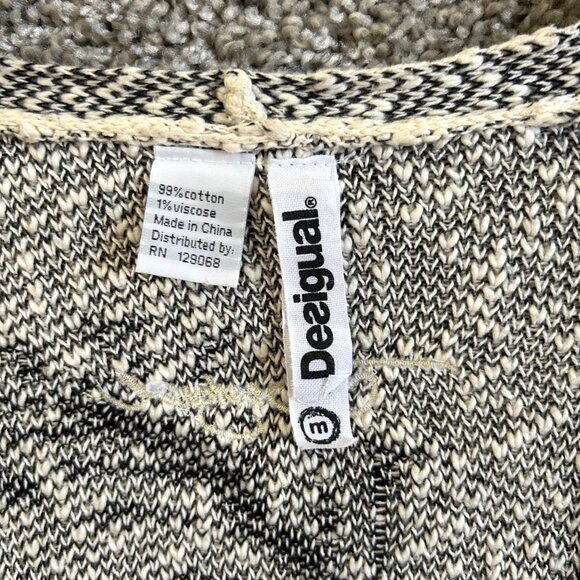 Desigual Womens Sz M Floral Open Front Mykonos Cardigan With Gold Sequin Accents - Picture 12 of 15